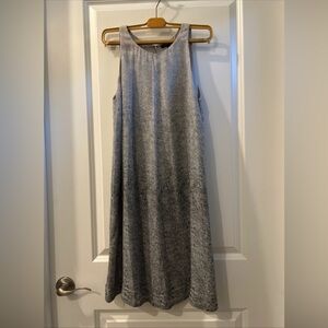 Eileen Fisher 100% silk Sleeveless Gray  Dress excellent